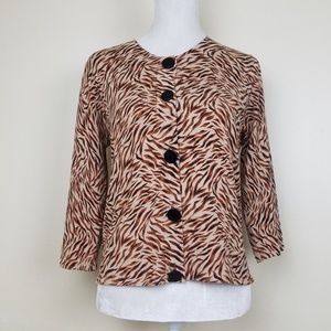 Cable & Gauge Silk Cardigan Sweater Size Large